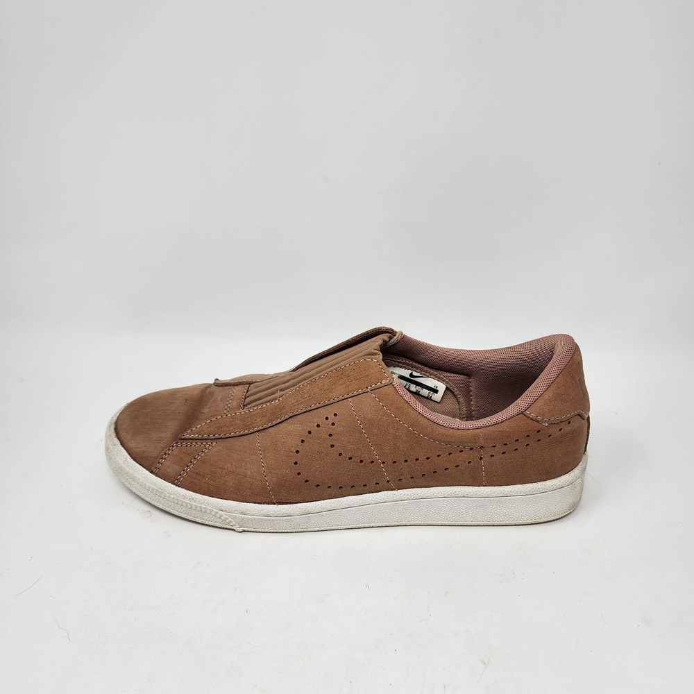 2017 Nike Tennis Classic Ease Shoes Women's 7 Brown Leather Slip On Sneaker